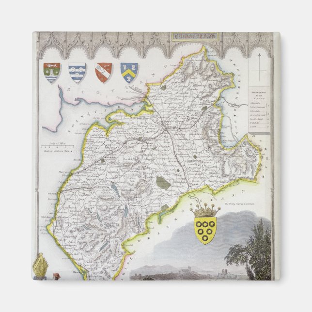 Karte von Cumberland, aus "Moule's English Magnet (Vorne)