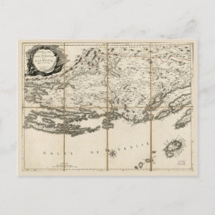 Karte von Dalmatien, kroatische Küste und Inseln (