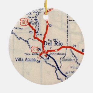 Karte von Del Rio 1948 Keramik Ornament