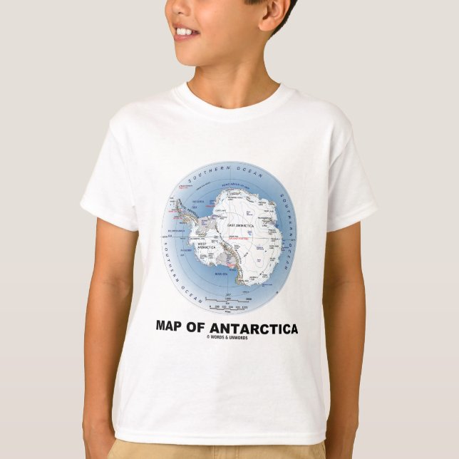 Karte von der Antarktis (Geografie) T-Shirt (Vorderseite)