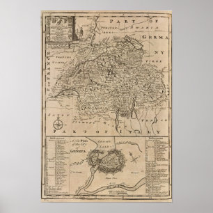 Karte von der Schweiz Poster