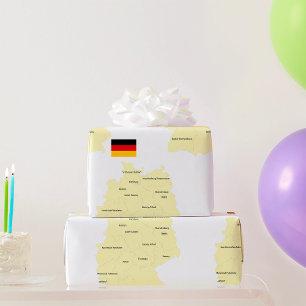 Karte von Deutschland mit Bundesländern und Haupts Geschenkpapier