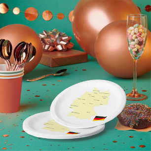 Karte von Deutschland mit Bundesländern und Haupts Pappteller