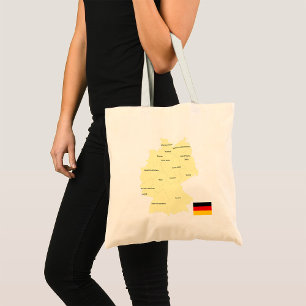 Karte von Deutschland mit Bundesländern und Haupts Tragetasche