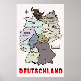 KARTE VON DEUTSCHLAND POSTER