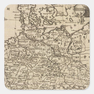 Karte von Deutschland Quadratischer Aufkleber