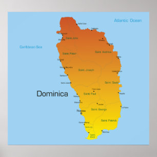 Karte von Dominica Poster