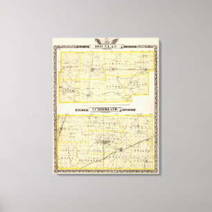 Karte von Douglas Landkreis Karte des Landkreises  Leinwanddruck