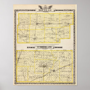 Karte von Douglas Landkreis Karte des Landkreises  Poster