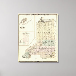 Karte von Douglas- und Burnett-Landkreisen Leinwanddruck