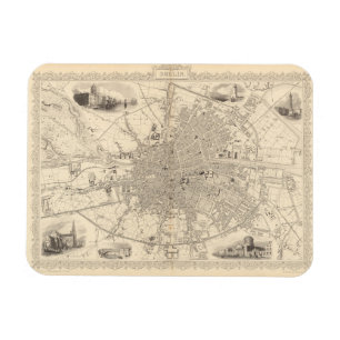 Karte von Dublin, Irland Magnet