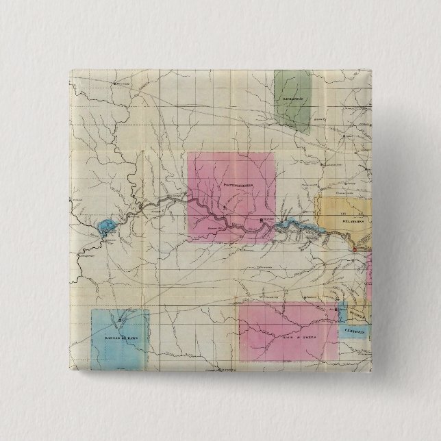 Karte von Eastern Kansas Button (Vorderseite)