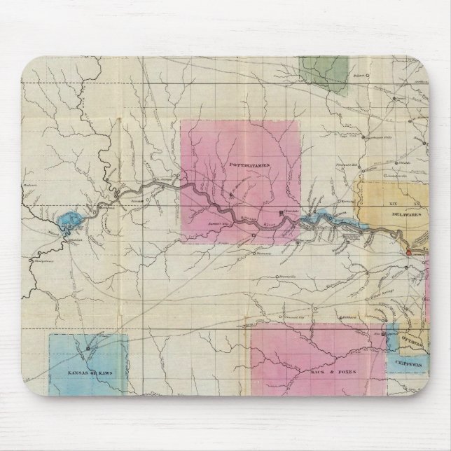 Karte von Eastern Kansas Mousepad (Vorne)