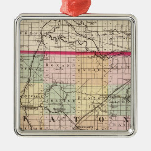 Karte von Eaton County, Michigan Silbernes Ornament