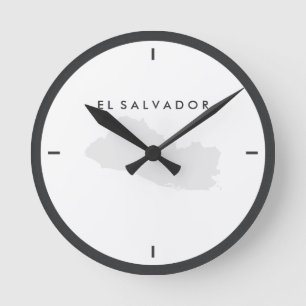 Karte von El Salvador Runde Wanduhr
