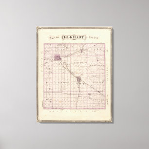 Karte von Elkhart County Leinwanddruck