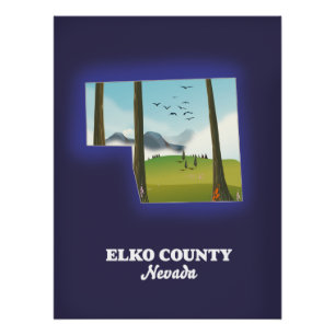 Karte von Elko County Nevada Poster