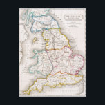 Karte von England | Britannia Antiqua<br><div class="desc">Britannia Antiqua,  von "The Atlas of Ancient Geography",  von Samuel Butler,  herausgegeben in London,  um 1829. Vintager Farblithograph. © Bridgeman Images</div>