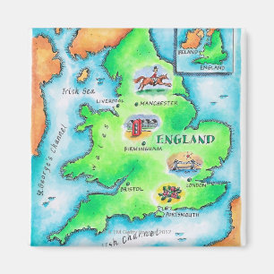 Karte von England Magnet