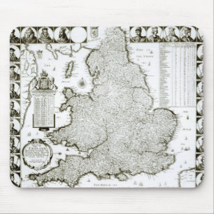 Karte von England und von Wales, 1644 Mousepad