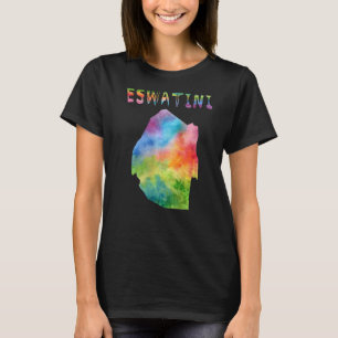 Karte von Eswatini Swazi farbenfrohe Karte Aquarel T-Shirt