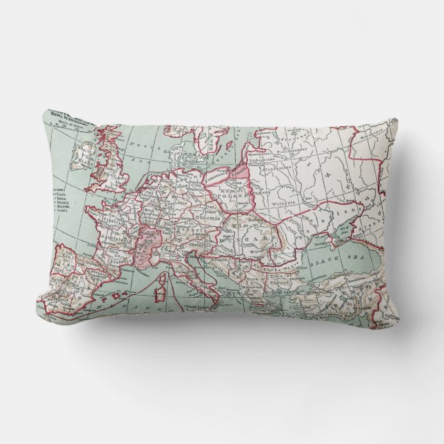 KARTE VON EUROPA, 12. Jahrhundert Lendenkissen (Vorderseite)