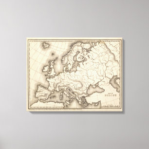 Karte von Europa 2 Leinwanddruck