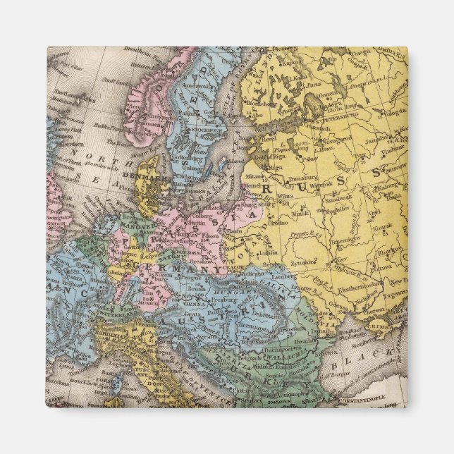 Karte von Europa 4 Magnet (Vorne)