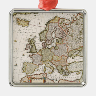 Karte von Europa 4 Ornament Aus Metall