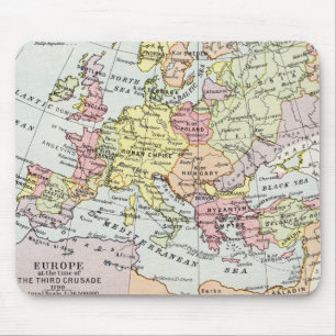 Karte von Europa   der dritte Kreuzzug Mousepad