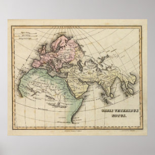 Karte von Europa, Nordafrika und Südostasien Poster