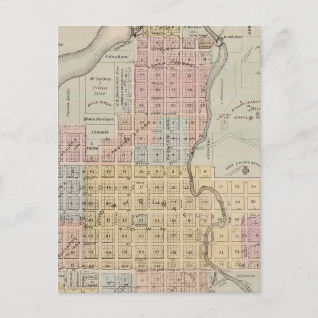 Karte von Faribault, Rice Landkreis, Minnesota (Vorderseite)