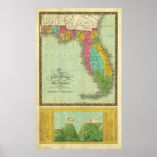 Karte von Florida Poster