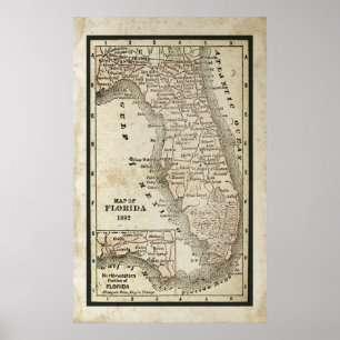 Karte von Florida Poster
