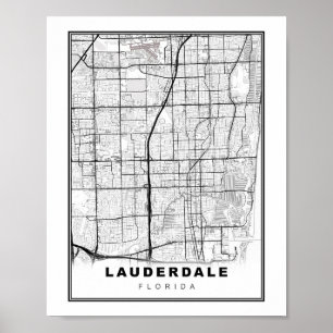 Karte von Fort Lauderdale Poster