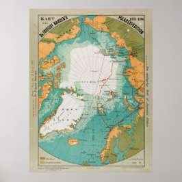 Karte von Fridtjof Nansens Polar Expedition Poster