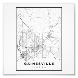 Karte von Gainesville Fotodruck