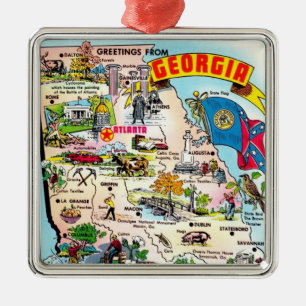 Karte von Georgia Ornament Aus Metall
