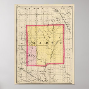 Karte von Gladwin County, Michigan Poster