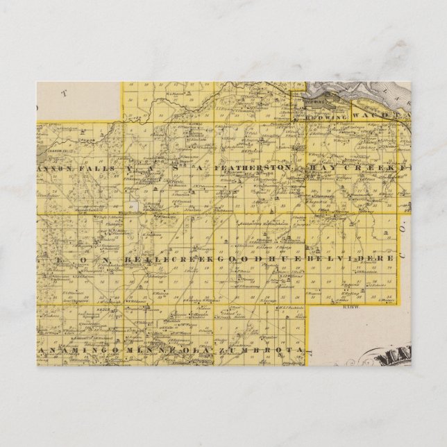 Karte von Goodhue Landkreis, Minnesota (Vorderseite)