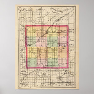 Karte von Gratiot County, Michigan Poster