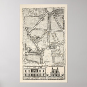 Karte von Greenwich-Park Poster