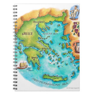 Karte von Griechenland-Inseln Notizblock