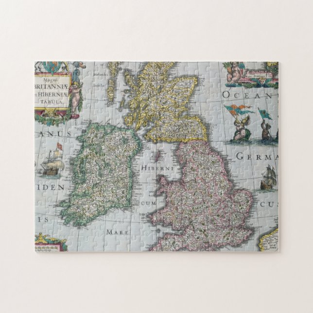 Karte von Großbritannien | 1631 Puzzle (Horizontal)
