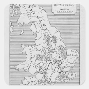 Karte von Großbritannien produzierte durch Quadratischer Aufkleber