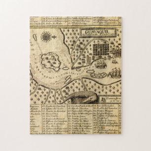 Karte von Guayaquil, Ecuador (1741) Puzzle