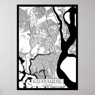 Karte von Guayaquil Ecuador Poster
