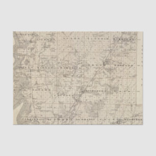 Karte von Harrison County, Staat von Iowa Seidenpapier