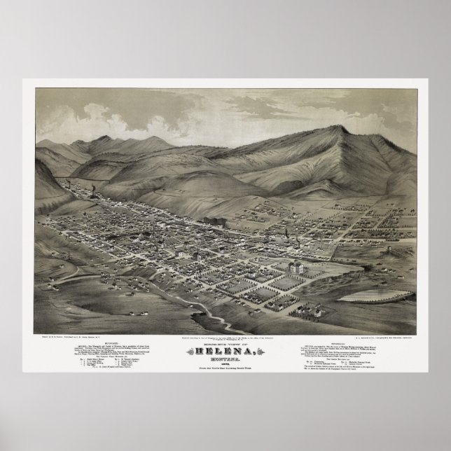 KARTE VON HELENA MONTANA 1875 POSTER (Vorne)