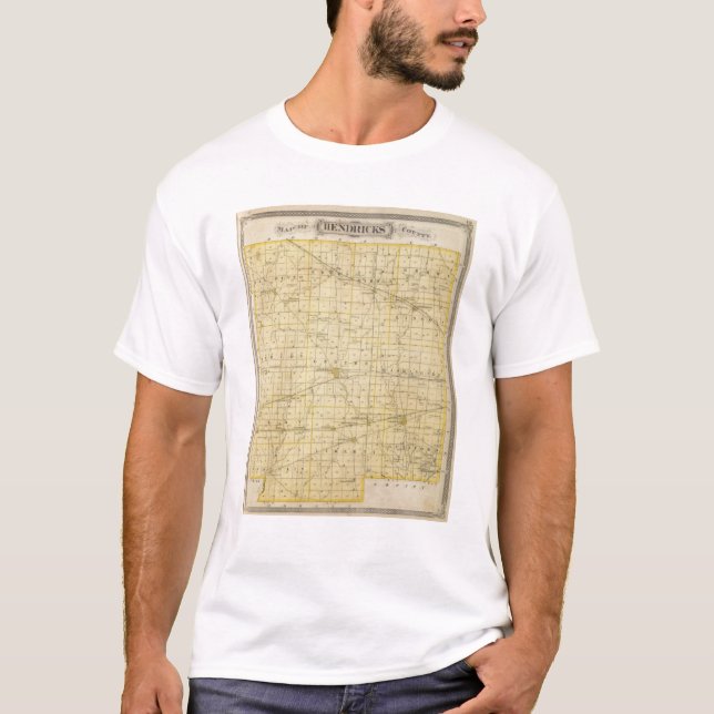 Karte von Hendricks County T-Shirt (Vorderseite)